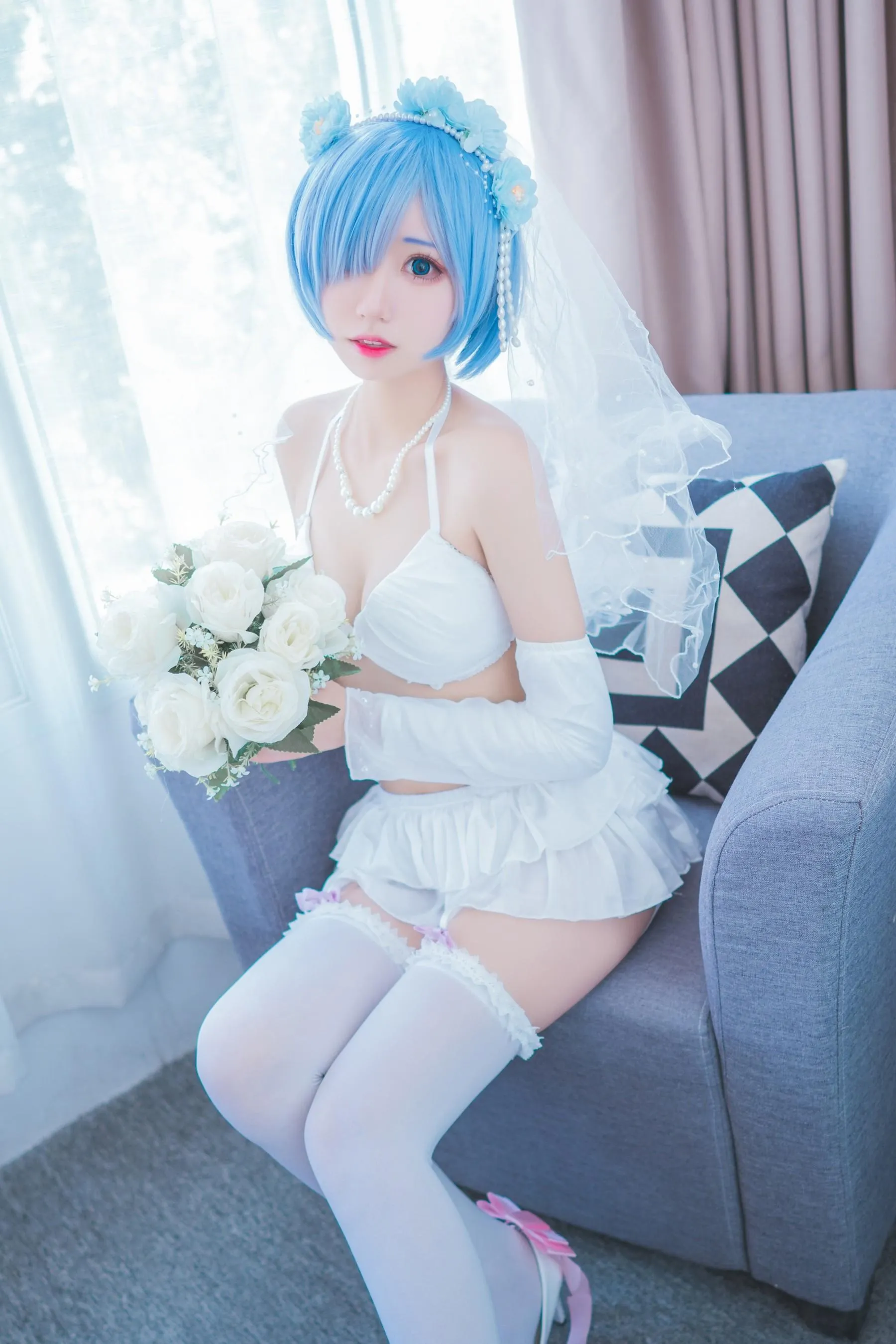 猫君君_MaoJun – NO.22 蕾姆内衣花嫁 [41P]插图5